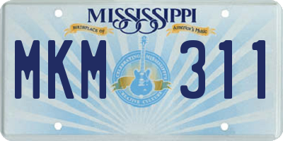 MS license plate MKM311