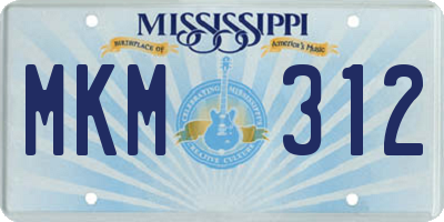 MS license plate MKM312
