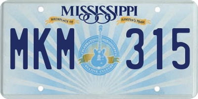 MS license plate MKM315