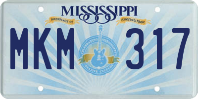 MS license plate MKM317