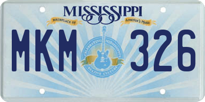 MS license plate MKM326