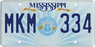 MS license plate MKM334