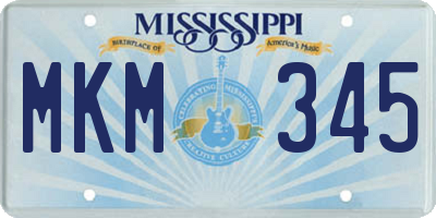 MS license plate MKM345