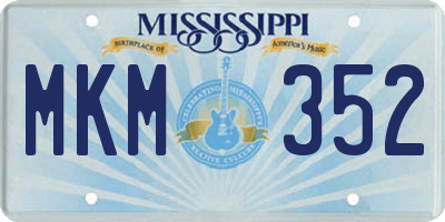 MS license plate MKM352