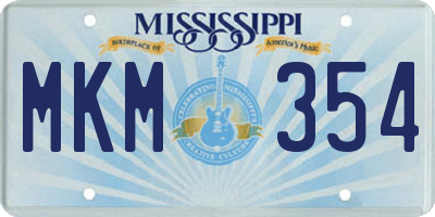 MS license plate MKM354