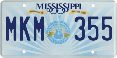 MS license plate MKM355