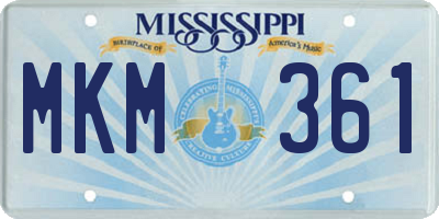 MS license plate MKM361