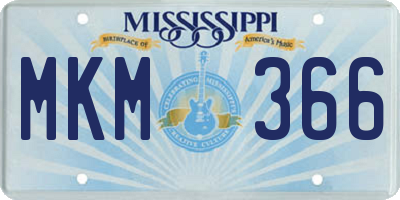 MS license plate MKM366