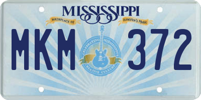 MS license plate MKM372