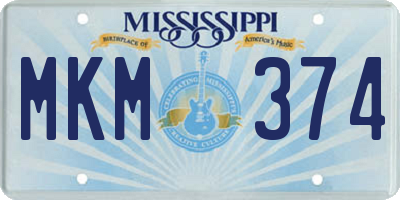 MS license plate MKM374