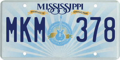MS license plate MKM378