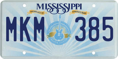 MS license plate MKM385