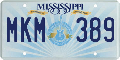 MS license plate MKM389