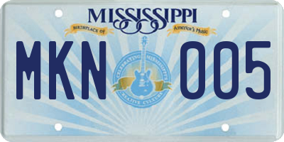 MS license plate MKN005