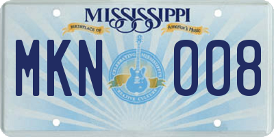 MS license plate MKN008
