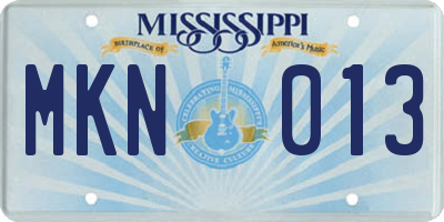 MS license plate MKN013