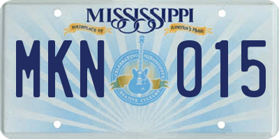 MS license plate MKN015