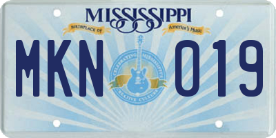 MS license plate MKN019