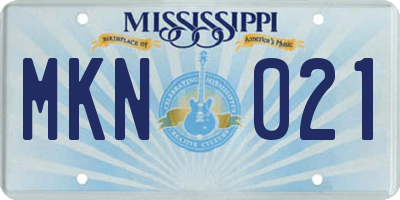 MS license plate MKN021