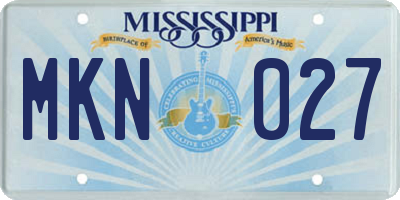 MS license plate MKN027