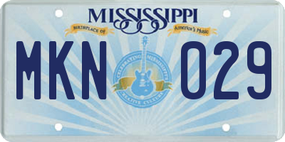 MS license plate MKN029