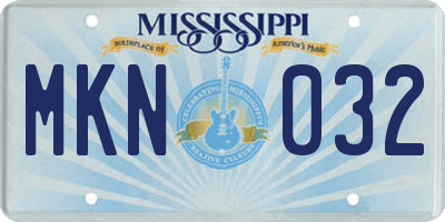 MS license plate MKN032