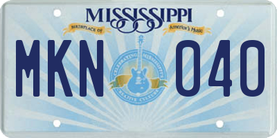 MS license plate MKN040