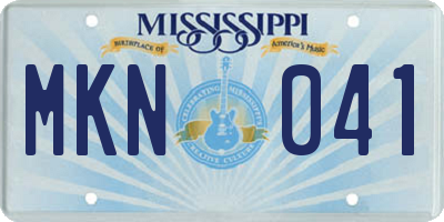 MS license plate MKN041
