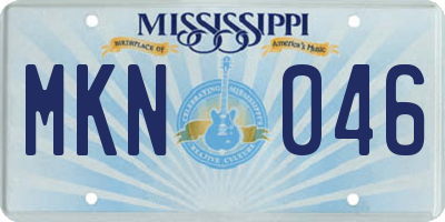 MS license plate MKN046