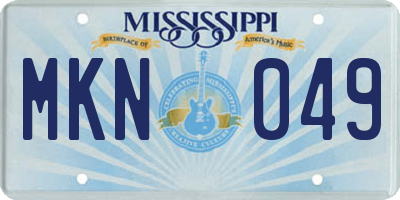 MS license plate MKN049