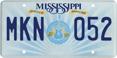 MS license plate MKN052