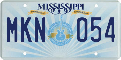 MS license plate MKN054