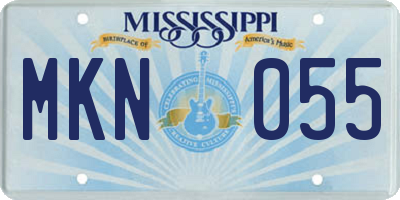 MS license plate MKN055