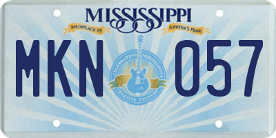 MS license plate MKN057