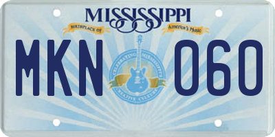 MS license plate MKN060
