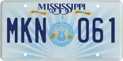 MS license plate MKN061