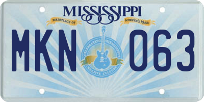 MS license plate MKN063
