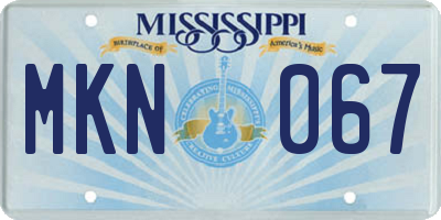 MS license plate MKN067