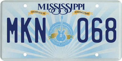 MS license plate MKN068