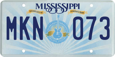 MS license plate MKN073