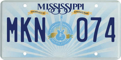 MS license plate MKN074
