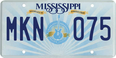MS license plate MKN075