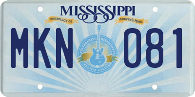 MS license plate MKN081