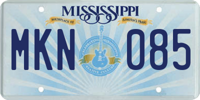 MS license plate MKN085