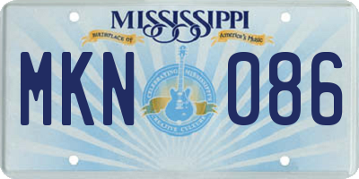 MS license plate MKN086