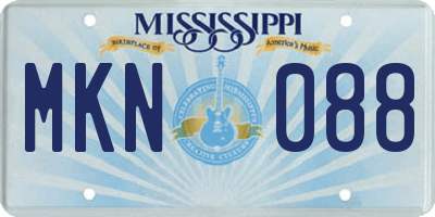 MS license plate MKN088