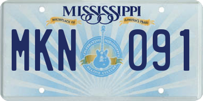 MS license plate MKN091