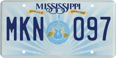 MS license plate MKN097