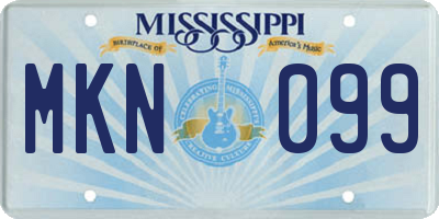 MS license plate MKN099