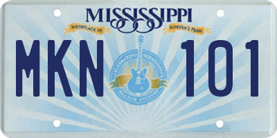 MS license plate MKN101